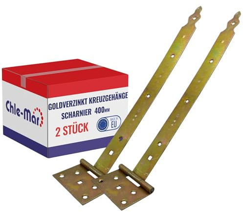 Chle-Mar 2x Verzinkte Scharniere Schwerlast für Holztüren 400 mm