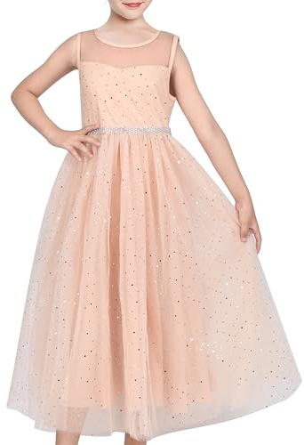 Sunny Fashion Robe Fille Fleur Dentelle Haut Dégradé Bordeaux Jupe sans Manches 6-14 Ans