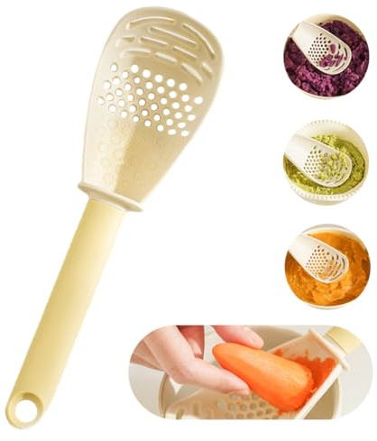 UZYXC Moulin à Purée, Ustensile de Cuisine comme Passe-vite Pomme de Terre, Presse Légumes pour Purée Bébé, Compote, Soupe, Poignée Conforable et Trou de Suspension, Facile à Nettoyer