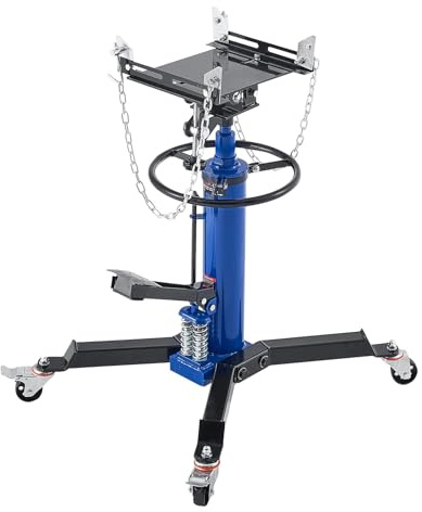 VEVOR Hydraulic Transmission Jack 2 Stage Ram 1322 lbs / 0.6 Ton, 34.6-69.3 in High Lifting Height, Transmission Jack with Foot Pedal, Dual Telescopic Trans, Garage/Shop Lift Hoist