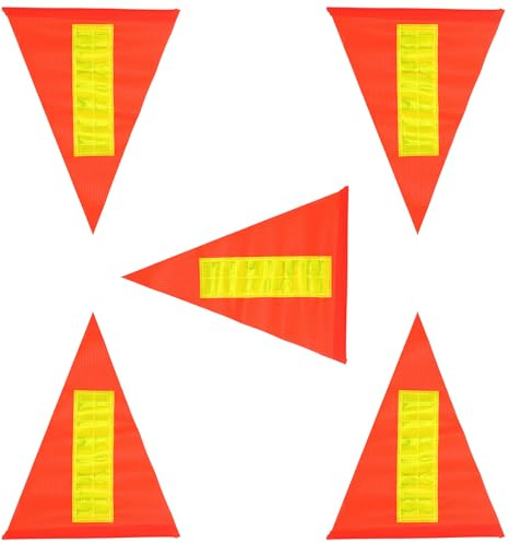 ARTSEWPLY Set da 5 Bandiere di Sicurezza Riflettenti per Biciclette Accessori Ciclistici per Bandiere Antistrappo in PVC 215X285 CM per Asta da 6 MM per Protezione su Strada