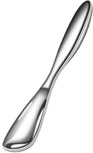 MonoSora Cucchiaio da cucina in acciaio inossidabile 316L con manico ergonomico antiscivolo, paletta da cucina argento lucido per pasticceria, spalmare burro e servire dessert, 15,6 x 2,6 cm