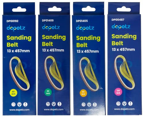 Dapetz 20 Surtido Grado Lijadora Cinturones para para la Black & Decker Powerfile 13mm X 457mm 40 , 60 , 80 & Grano 120 & Otro Powerfile Lijadora Bandas Abrasivas