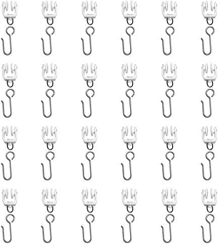 KXLife Carrier Rollers for Flexible Ceiling Curtain Track, Bendable Curtain Track Pulley, Curtain Track Carrier Hooks(Set of 24)