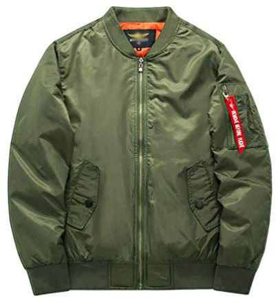 MisFox Chaqueta Bomber para Hombre, MA-1 Casual Cálidas Bomber Jacket Manga Larga Outerwear de Bombardero Otoño e Invierno Chaqueta Estilo Militar con Bolsillos Cremallera