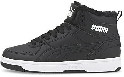 PUMA Unisex Kinder Rebound Joy Fur Jr Sneaker, Puma Black Puma White, 36 EU