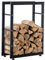 CLP Kaminholzständer Keri V2 I Aus Schwarzem Metall I Kaminholzregal Mit Bodenschonern I Stapelhilfe Für Brennholz, Farbe:schwarz, Größe:25x40x80 cm
