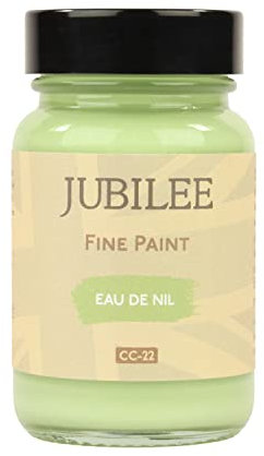 Guild Lane Jubilee Furniture Paint – Upcycle & Transform Wood, Metal & Glass – Soft Sheen Finish for Indoor & Outdoor – Durable & Easy to Apply Multi-Surface Paint (Eau de Nil, Green, 60ml)