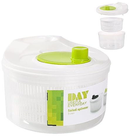 Salatschleuder Mit Deckel | Manuelle Salattrockner Küchenhelfer Zum Waschen Und Trocknen Von Salat | Salatschleudern Verwendbar Als Salatschüssel Oder Sieb Von Salat, Gemüse Und Obst