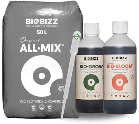 Weedness BioBizz All-Mix 50 litres + engrais – Terreau pour plantes d'intérieur et d'extérieur pour bonsaï, plantes de balcon, palmiers et noix de coco bio