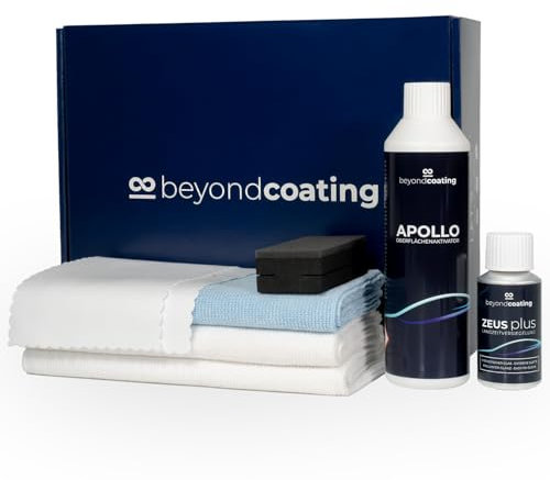 beyondcoating ZEUSplus Keramik-Versiegelung Starter Set 50 ml | Keramikversiegelung Auto für bis zu 3 Jahren Schutz | professioneller Schutz vor Wasser, Schmutz, Kratzern u.v.m. | Langzeitschutz