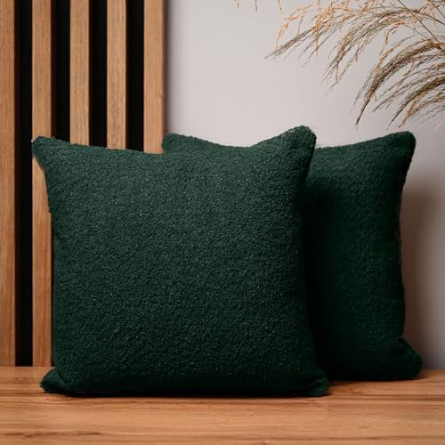 MG Design 2er Set Kissenbezüge 40 x 40 cm in Grau – mit Reißverschluss, fein gewebt mit Chenille-Haptik, pflegeleich