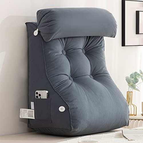 SUNMME Almohada De Lectura con Respaldo,Almohadas lumbares,Cojines Grandes Lectura,Almohadas Antireflujo Ergonómicas,cojín con Forma de cuña para Cama/Sofá/Suelo