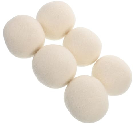 FRCOLOR 6pezzi Palline Per Asciugatrice Antipiega Palla Di Lana Riutilizzabile Palla Naturale Per Asciugatrice Per Asciugatura Tessuti Strumento Per Asciugatura Bucato