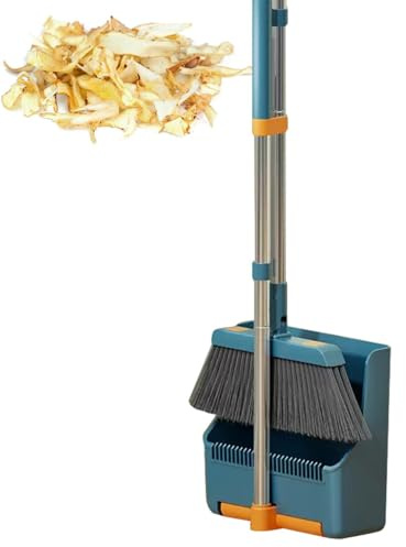 Set di scopa e, Combo Scopa girevole a 180° leggera con manico lungo, kit verticale portatile per lobby, giardino, garage, camera da