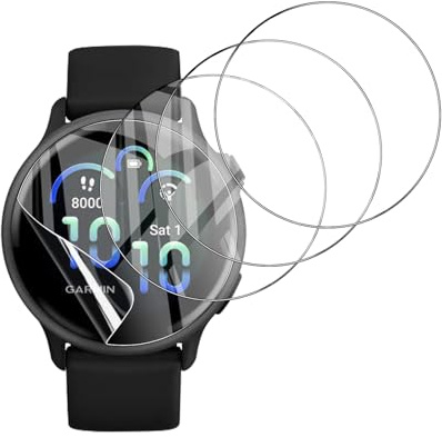 Anoowkoa 4 Pièces Protection Écran Compatible avec Garmin vivoactive 6/Garmin vivoactive 5 42mm TPU SOFT Film Protection Écran Ultra Résistant aux Rayures Protecteur de Téléphone Portable
