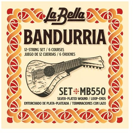 La Bella MB550 Bandurria 12-String Set Silver-Plated Wound Loop-Ends 10-35
