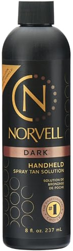 Norvell Premium Spray Tan Solution Dark 8 fl oz – Professional Sunless Tanning Formula for Deep Natural Bronze, Streak Free, Fast Drying, Long Lasting Color