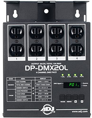 ADJ Products DMX20L 4-Channel Universal DMX Dimmer/Switch Pack, Compact and Portable DP