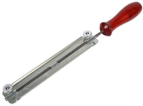 Chaîne en Acier Scie à aiguiser Lot de Limes Ronde Jauge Manche de Lime tronçonneuse Outil fichier Support Rond Affuteur de Chaine avec Manche en Bois tronçonneuse Classement Guide Support 5.5mm