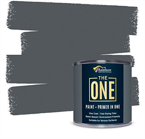 THE ONE All-In-One Paint & Primer - Dark Grey Gloss, 2.5 L | Multi-Surface 1 Coat Formula | Easy Indoor & Outdoor Decorating for Home & Garden Walls, Floors & Furniture | Water-Based & Low VOC