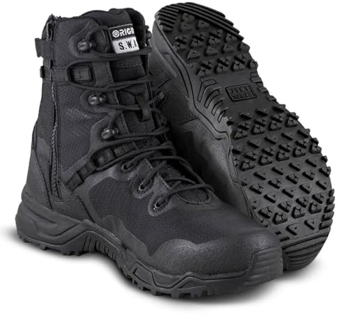 Original Swat Alpha | Botas Tácticas Fury 8 Side Zip | Botas Profesionales con Cremallera Lateral | Bota de Hombre | Alta Resistencia y Suela Antideslizante | Talla 43