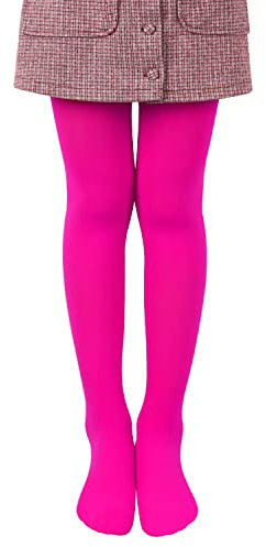 L&K-II Collant per bambini collant estivi di danza classica con piede Calze morbide e comode Collant elastici di diversi colori 27251 (110-116, Rosa scuro)