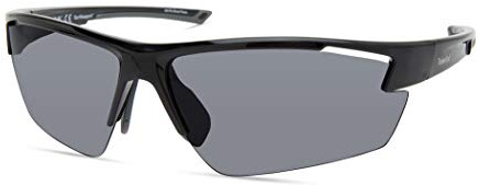 Timberland TBA9274 Gafas de Sol Hombre, Gafas de Sol Casual Ligeros, Forma Lente Rectangular, Lentes Polarizadas Humo, Negro Brillante