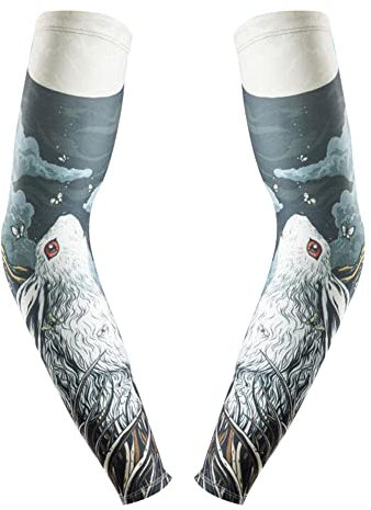 iSpchen Manicotti Da Uomo, 2 Pezzi Manicotti, Manicotti Raffreddamento Manicotti Di Raffreddamento Del Sole Manicotti Per Tatuaggi Protezione Uv Solare Traspiranti Per Guida In Bicicletta Jogging