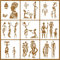 MWOOT 9 Stücke Afrikanischer Stamm Schablone, Wiederverwendbare DIY Schablonen Vintage, African Tribal Painting Stencils für Scrapbooking, Stein, Wand Dekoration, Schablonen für Kinder (20 x 20 cm)