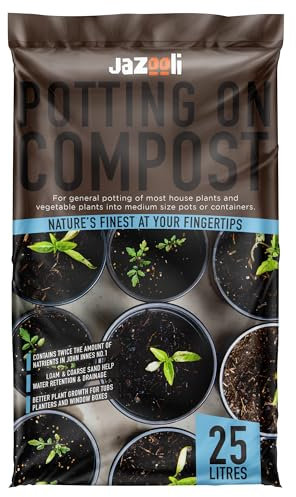 Jazooli Houseplant Compost - 25L Loam Based Potting Soil for Indoor Plants, Rich in Organic Materials and Nutrients, Ideal for House Plants, Seedlings, Herbs