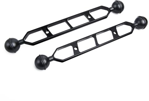 LetonPower Bras d'extension en Alliage d'aluminium à Double Bille de 9, connecteur de tête à Bille de 1, Bras sous-Marin pour Stroboscope/lumière vidéo/Plateau pour caméra de plongée (2pack)
