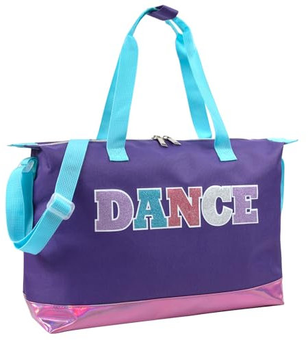 MADISON & DAKOTA Sacs à bandoulière pour filles, adolescents danseurs, costumes, garçons | Sac de danse holographique à paillettes pour enfants, Violet et rose, Tous les jours