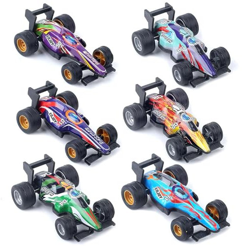 Spielzeugautos Zurückziehen, 6pcs Zurückziehen Auto Matchbox, Metall Zurückziehen Mini Spielzeugautos, Geeignete Spielzeuggeschenke für Jungen und Mädchen im Alter von 2–8 Jahren