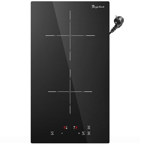 Plaque Induction 2 Feux Encastrable, Plaque de Cuisson Induction avec Technologie Demi-Pont, Fonction Boost, Chauffage Uniforme, Minuterie 99 Min, Verrouillage Sécurité 3500W