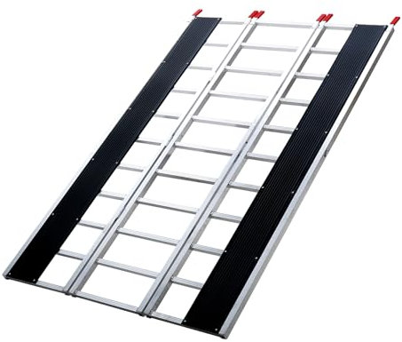 VEVOR 85 x 54 Extra Wide Aluminum Foldable Ramps, 1500 LBS Capacity Loading Ramps for Motorcycle/Dirt Bike/Trailer/ATV/UTV/Garden Tractor/Lawn Mower, 3PCS