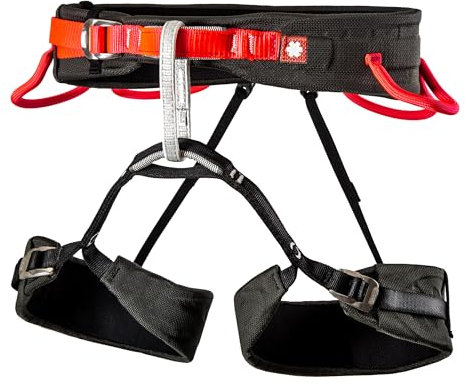 Ocun Levit Lady Climbing Harness for Women, Alpine Climbing Sports Harness, Black/Pink, Medium