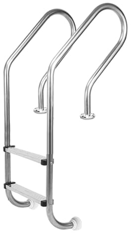 Poolstege ovanför marken rostfritt stål simsteg med ledstänger, snabb installationsbas, lastkapacitet 250 kg, lämplig för inomhus- och utomhusbruk