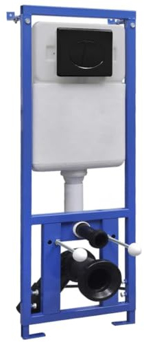 Réservoir de chasse d'eau encastré 11 l pour toilettes murales, chasse d'eau pour montage prémural avec cadre en acier, double chasse d'eau, réglable en hauteur