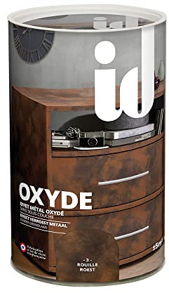 Les Decoratives - Kit pintura efecto oxido 600 ml - pintura satinado de gran resistencia, lavable y valida para multitud de superficies. - color óxido -