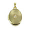 Medaillon 333 Gold Oval Anhänger mit Zirkonia für 2 Fotos