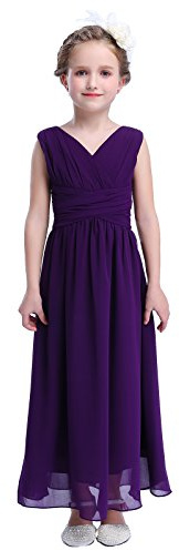 HAPPY ROSE Flower Girl's Dress Party Dresses Juniors Long Bridesmaid Dress Purple 8