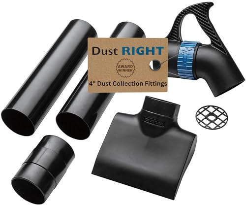 Dust Right 4'' Quick Change Floor Sweep – Dust Collector Accessories Kit Includes Quick Change Floor Sweep, Quick Change Handle, Extension Wand, & Removable Grate - Dust Collection & Air Filtration