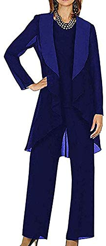 Leader of the Beauty - Conjunto Formal de 3 Piezas de Gasa para Mujer, Vestido Elegante para la Madre de la Novia Talla Grande