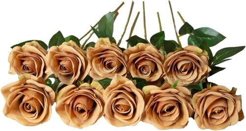 DuHouse Lot de 10 Roses artificielles en Soie pour Arrangement de Mariage, fête, décoration de la Maison