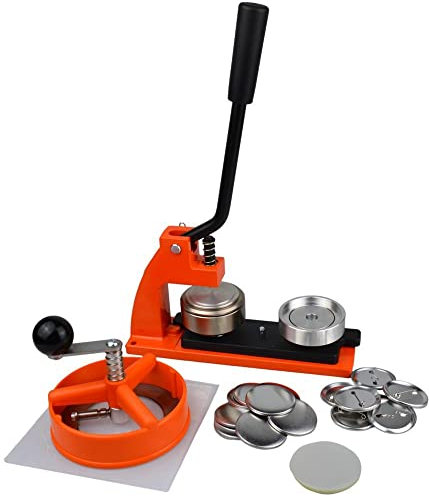 Buttonmaschine 45mm Pins | Button Maker mit 500 Buttons aus Metall | Buttons Selber Machen | Button Maschine Set mit Kreisschneider | Austauschbar mit 25mm + 38mm + 58mm + 77mm | Buttons Anstecker