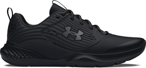 Under Armour UA Charged Commit TR 4 Baskets légères, chaussures de sport respirantes pour hommes, noir/noir/gris