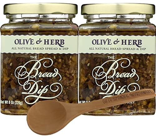 Olive & Herb Dip from The Bread Dip Company 8 Oz Jar (Pack of 2) Bundle with Tasting Spoon | Gourmet Dip Gift Set by Gifts from the Pacific Northwest