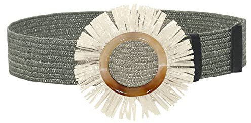 Elastischer Stoffgürtel Damen Gürtel gewebte elastische geflochtene Stretch breite Taillengürtel für Damenkleider mit Schnalle Schal Gelb Damen Schmaler Gürtel Modisch Stoffgürtel