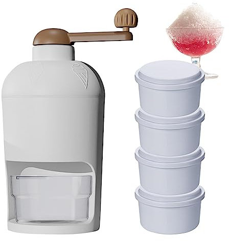 Kasmole Máquina para Hacer Hielo raspado Manual | Hielo raspado a Mano Máquina trituradora Hielo con manivela con 4 moldes para Hielo - para granizados, Helados y Conos Nieve
